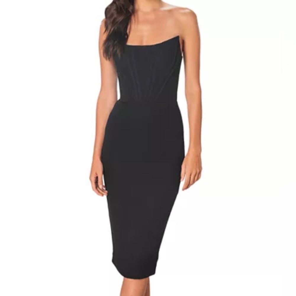 House of CB strapless Corset Black Dress